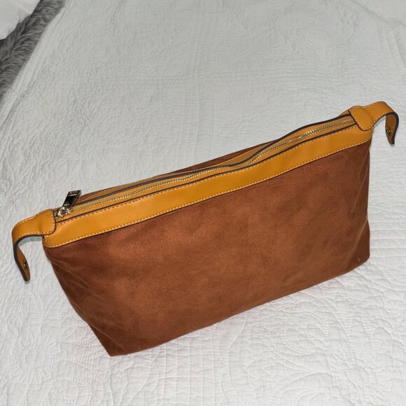 Sondra Roberts Large Double Handled Soft Pebbled Vegan Leather Hobo Purse - Picture 6 of 11